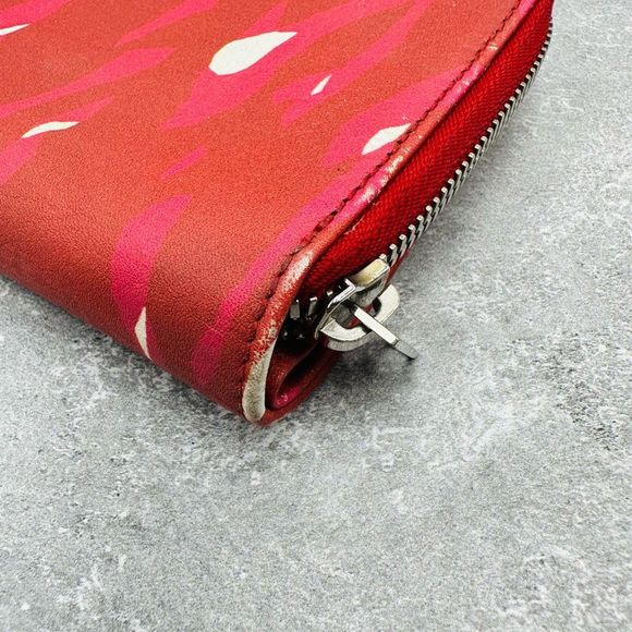 Balenciaga Red Multi-Color Zip Compact Wallet - Picture 7 of 13